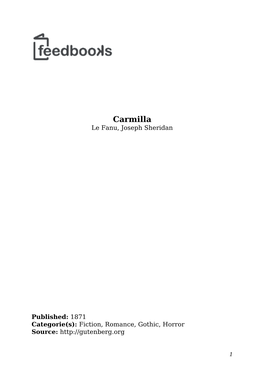 Carmilla Le Fanu, Joseph Sheridan