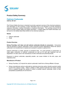 Product Safety Summary