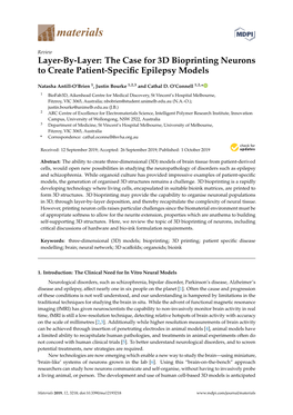 The Case for 3D Bioprinting Neurons to Create Patient-Specific Epilepsy