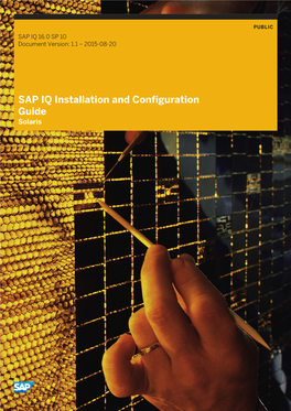 SAP IQ Installation and Configuration Guide Solaris Content