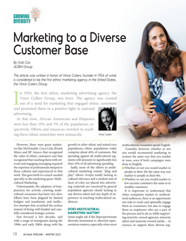 Marketing to a Diverse Customer Base by Gail Cox AC&M Group