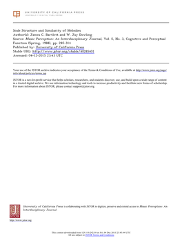 Scale Structure and Similarity of Melodies Author(S): James C