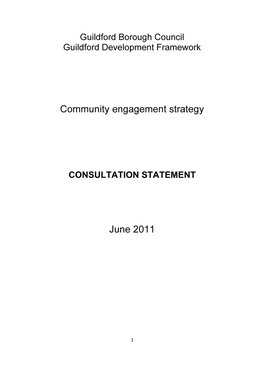 Community Engagement Strategy – Consultation Statement