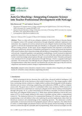 Ants Go Marching—Integrating Computer Science Into Teacher Professional Development with Netlogo