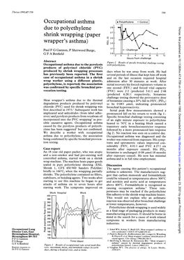 Occupational Asthma Due to Polyethylene Shrink Wrapping