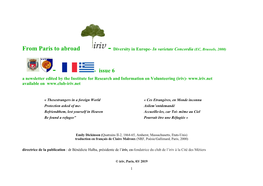 From Paris to Abroad - Diversity in Europe- in Varietate Concordia (EC, Brussels, 2000)