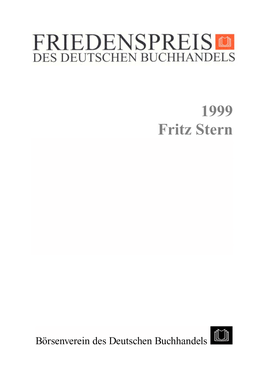 1999 Fritz Stern FRIEDENSPREIS DES DEUTSCHEN BUCHHANDELS