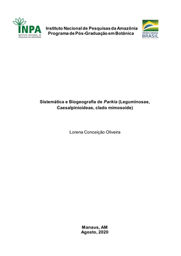 Instituto Nacional De Pesquisas Da Amazônia Programa De Pós-Graduação Em Botânica