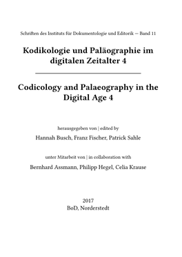 Kodikologie Und Paläographie Im Digitalen Zeitalter 4