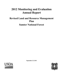 2012 Monitoring and Evaluation Annual Report