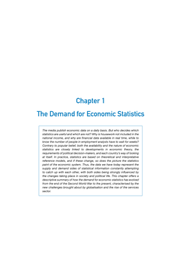 Chapter 1 the Demand for Economic Statistics