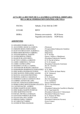 Acta Asamblea General Ordinaria 23 Abril 2005
