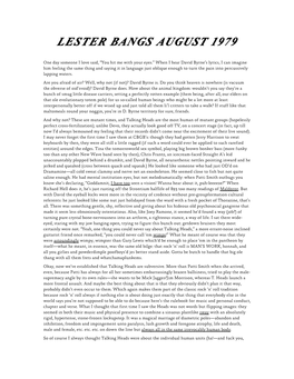 Lester Bangs August 1979