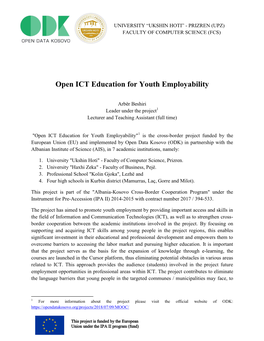 Open ICT Education for Youth Employability