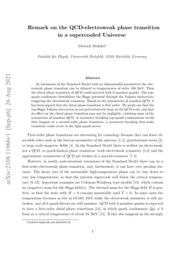 Remark on the QCD-Electroweak Phase Transition in a Supercooled Universe
