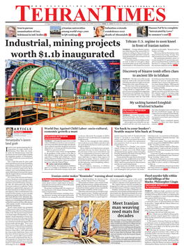 Industrial, Mining Projects Worth $1.1B Inaugurated