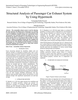 Structural Analysis of Passenger Car Exhaust System by Using Hypermesh