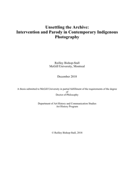 Intervention and Parody in Contemporary Indigenous Photography