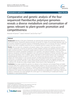 Comparative and Genetic Analysis of the Four Sequenced Paenibacillus