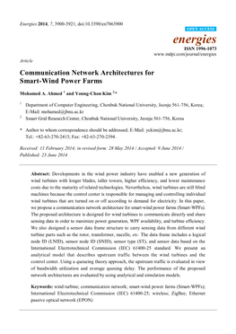 Communication Network Architectures for Smart-Wind Power Farms