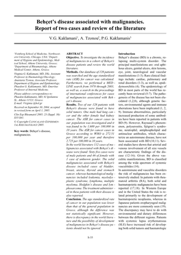 Behçet's Disease Associated with Malignancies. Report of Two Cases