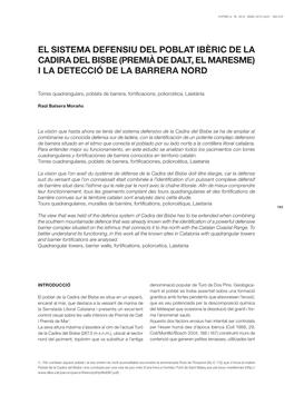 El Sistema Defensiu Del Poblat Ibèric De La Cadira Del Bisbe (Premià De Dalt, El Maresme) I La Detecció De La Barrera Nord