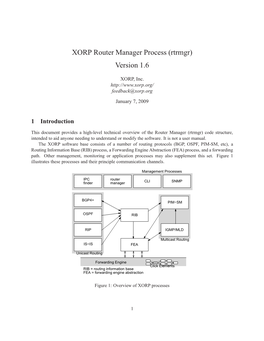 XORP Router Manager Process (Rtrmgr) Version 1.6