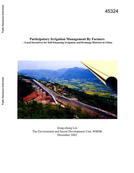 Participatory Irrigation Management by Farmers —Local Incentives for Self-Financing Irrigation and Drainage Districts in China