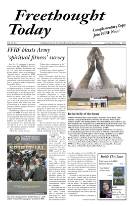 January/February 2011 FFRF Blasts Army ‘Spiritual Fitness’ Survey