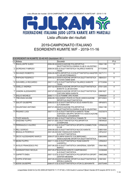 2019 Kumite Esordienti M Risultati.Pdf