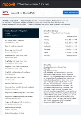 22 Bus Time Schedule & Line Route