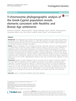 Y-Chromosome Phylogeographic Analysis of the Greek-Cypriot