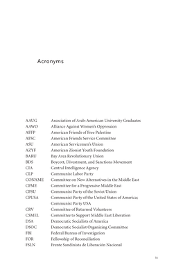 List of Acronyms