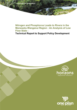 Nitrogen and Phosphorus Loads to Rivers in the Manawatu-Wanganui Region: an Analysis of Low Flow State