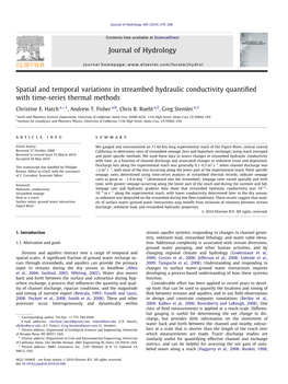 Spatial and Temporal Variations in Streambed Hydraulic Conductivity Quantiﬁed with Time-Series Thermal Methods