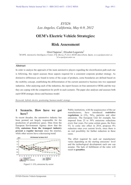 OEM's Electric Vehicle Strategies: Risk Assessment