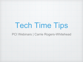Tech Time Tips