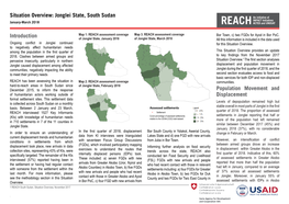 Situation Overview: Jonglei State, South Sudan January-March 2018