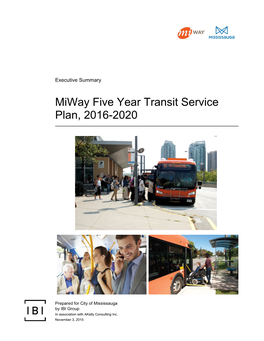 Miway Five Year Transit Service Plan, 2016-2020