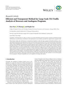 Efficient and Transparent Method for Large-Scale TLS Traffic Analysis of Browsers and Analogous Programs