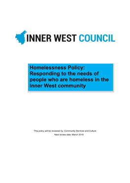 (NSW) Homelessness Policy