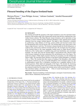 Flexural Bending of the Zagros Foreland Basin