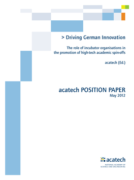 Acatech POSITION PAPER May 2012 Editor: Acatech – National Academy of Science and Engineering, 2012