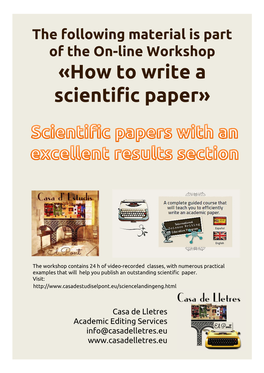 «How to Write a Scientific Paper»