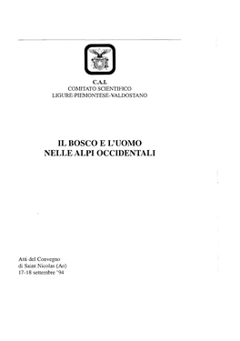 Il Bosco E L'uomo Nelle Alpi Occidentali