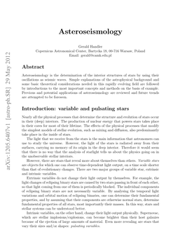 Asteroseismology