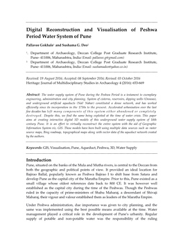 Digital Reconstruction and Visualisation of Peshwa Period Water System of Pune