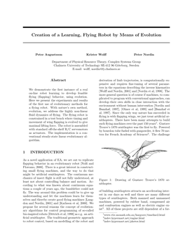 Creation of a Learning, Flying Robot by Means of Evolution