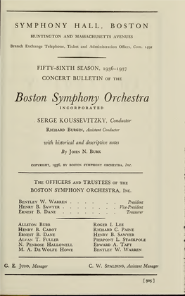 Boston Symphony Orchestra Concert Programs, Season 56,1936-1937