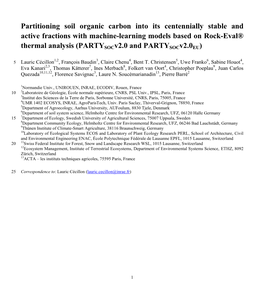 Partitioning Soil Organic Carbon Into Its Centennially Stable and Active Fractions with Machine-Learning Models Based on Rock-Eval®